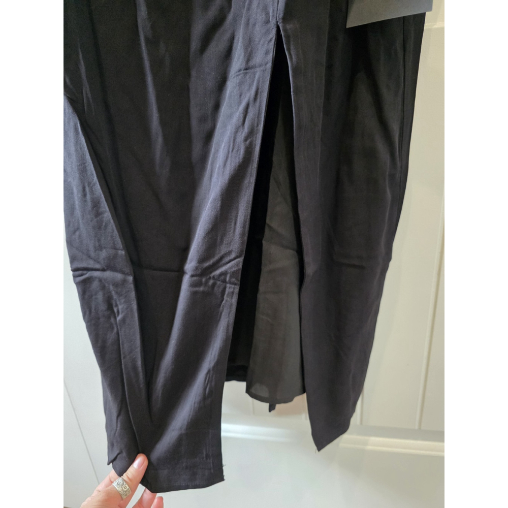 Lulu's Long Story Shirt Black Long Sleeve Tie-Front Midi Dress Size Small NWT$59 - Picture 8 of 8